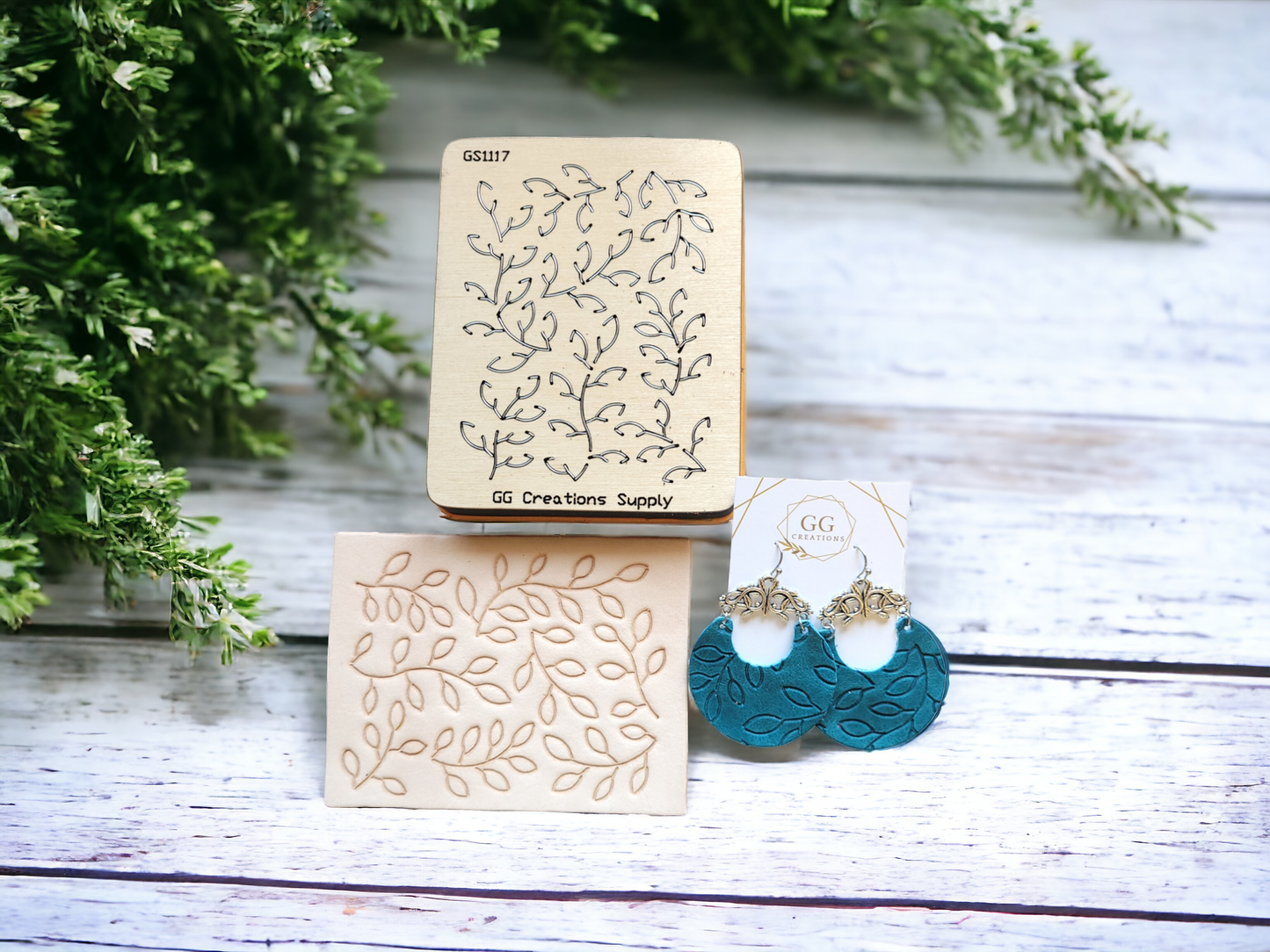 Preorder - Whispy Vines Embossing plate - Steel Rule Wooden Earring Die