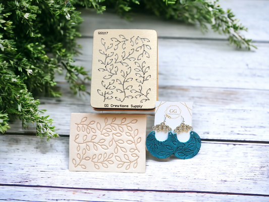 Whispy Vines Embossing plate - Steel Rule Wooden Earring Die