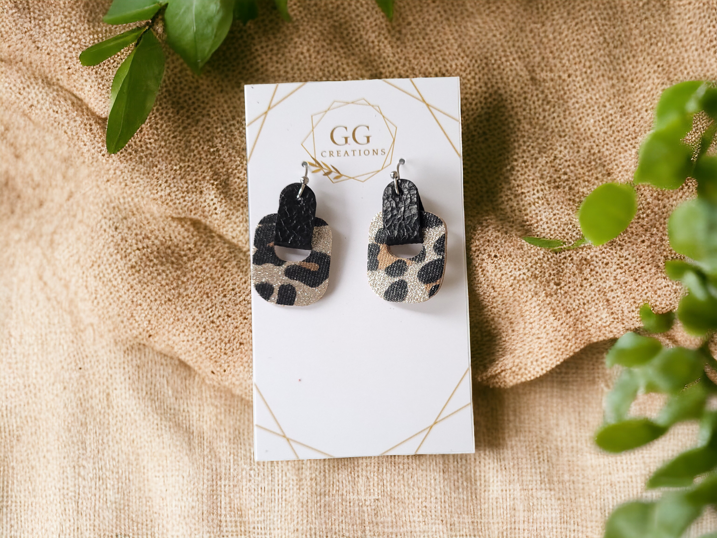 Retro Geometric Dangle with optional Pair of Tabs - Steel Rule Wooden Earring Die