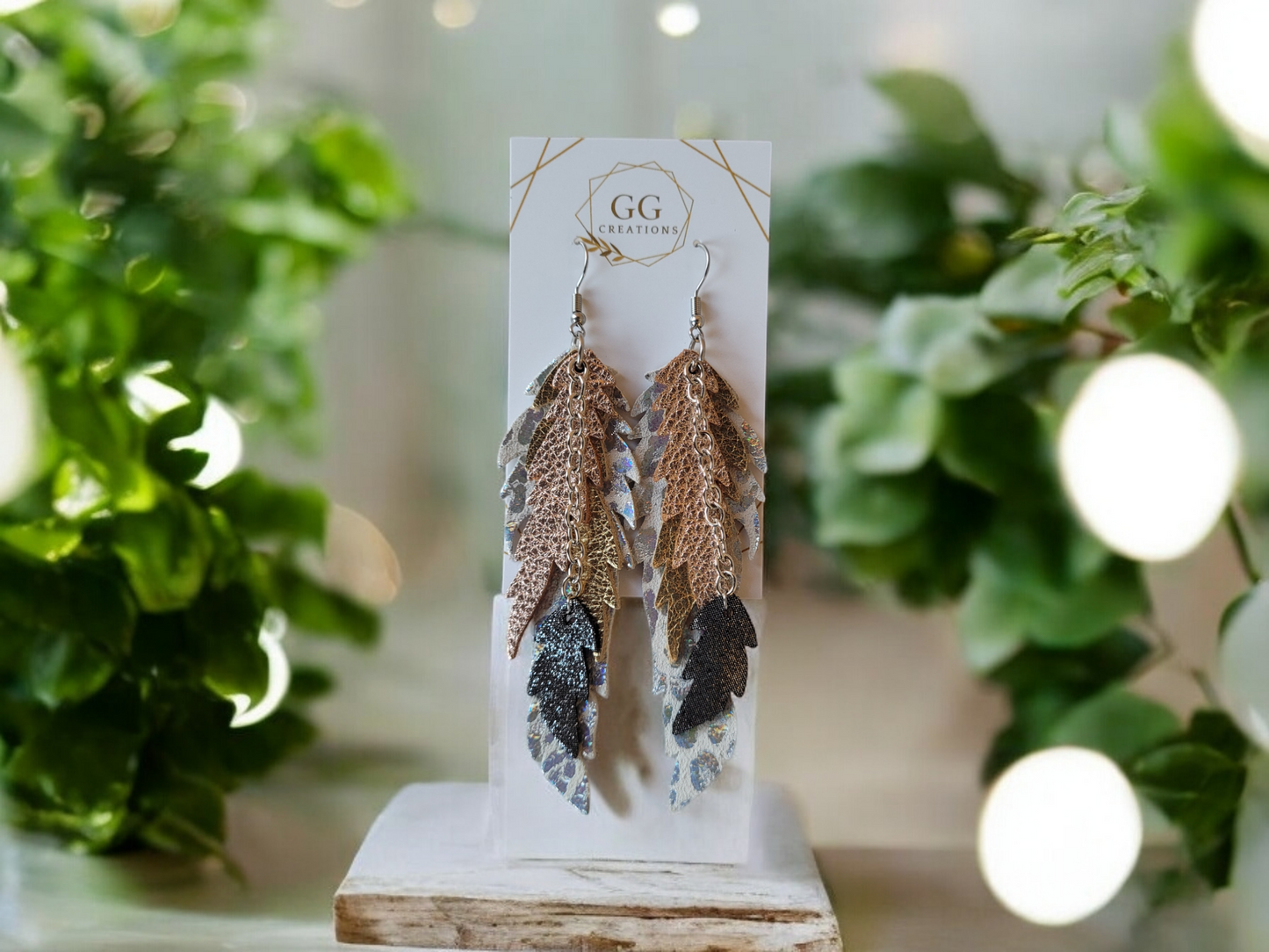 Jagged Feathers -  4 layers - Steel Rule Wooden Earring Die