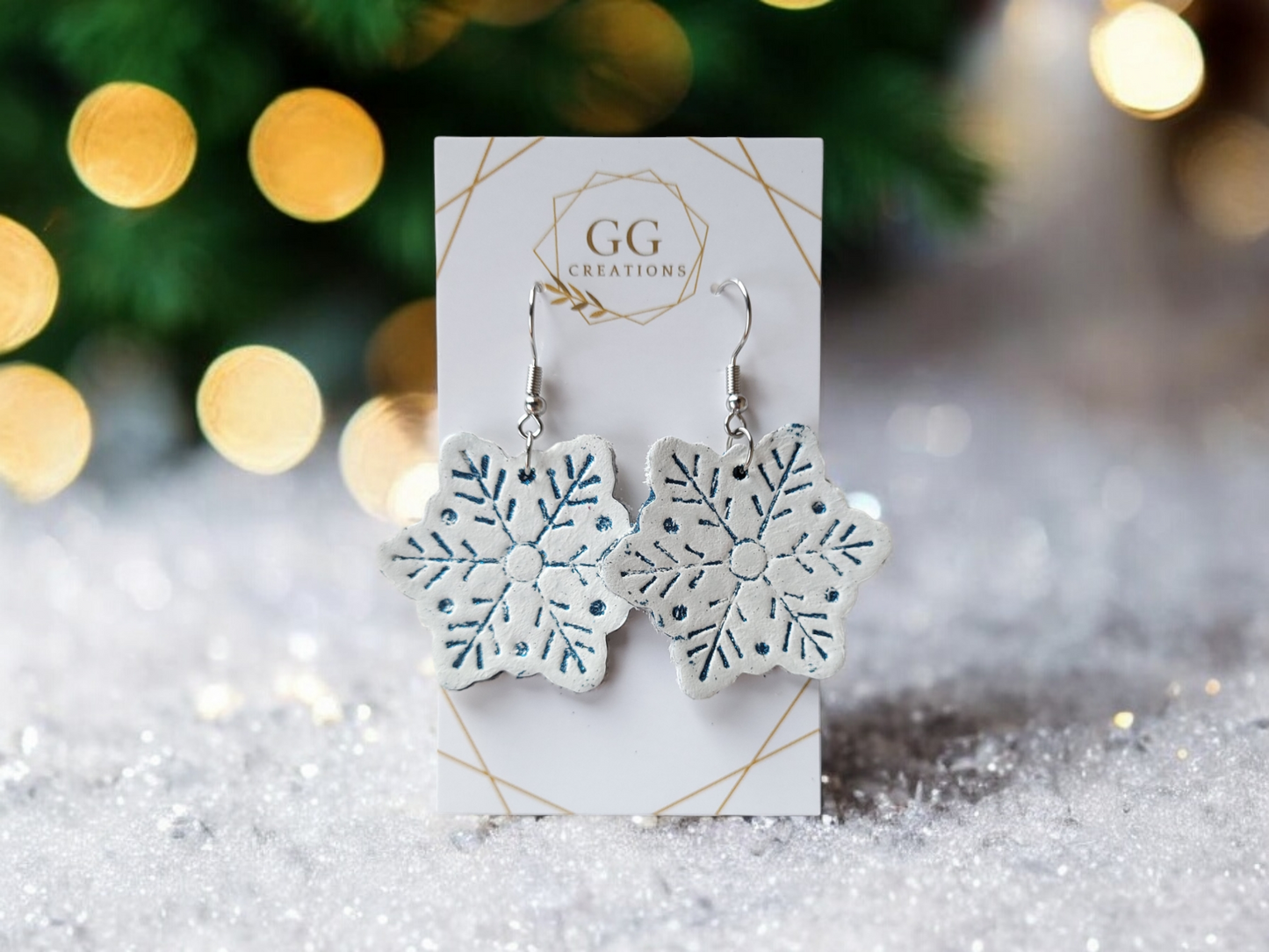 Petite Embossed Snowflakes  - 1.5" Pair- Steel Rule Earring Die