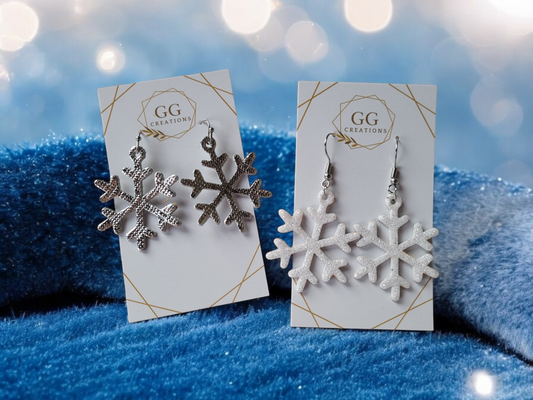 Delicate Snowflakes - 1.5" Pair - Steel Rule Wooden Earring Die