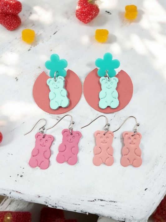 Gummy Bears - 1" Embossed  - Steel Rule Wooden Earring Die