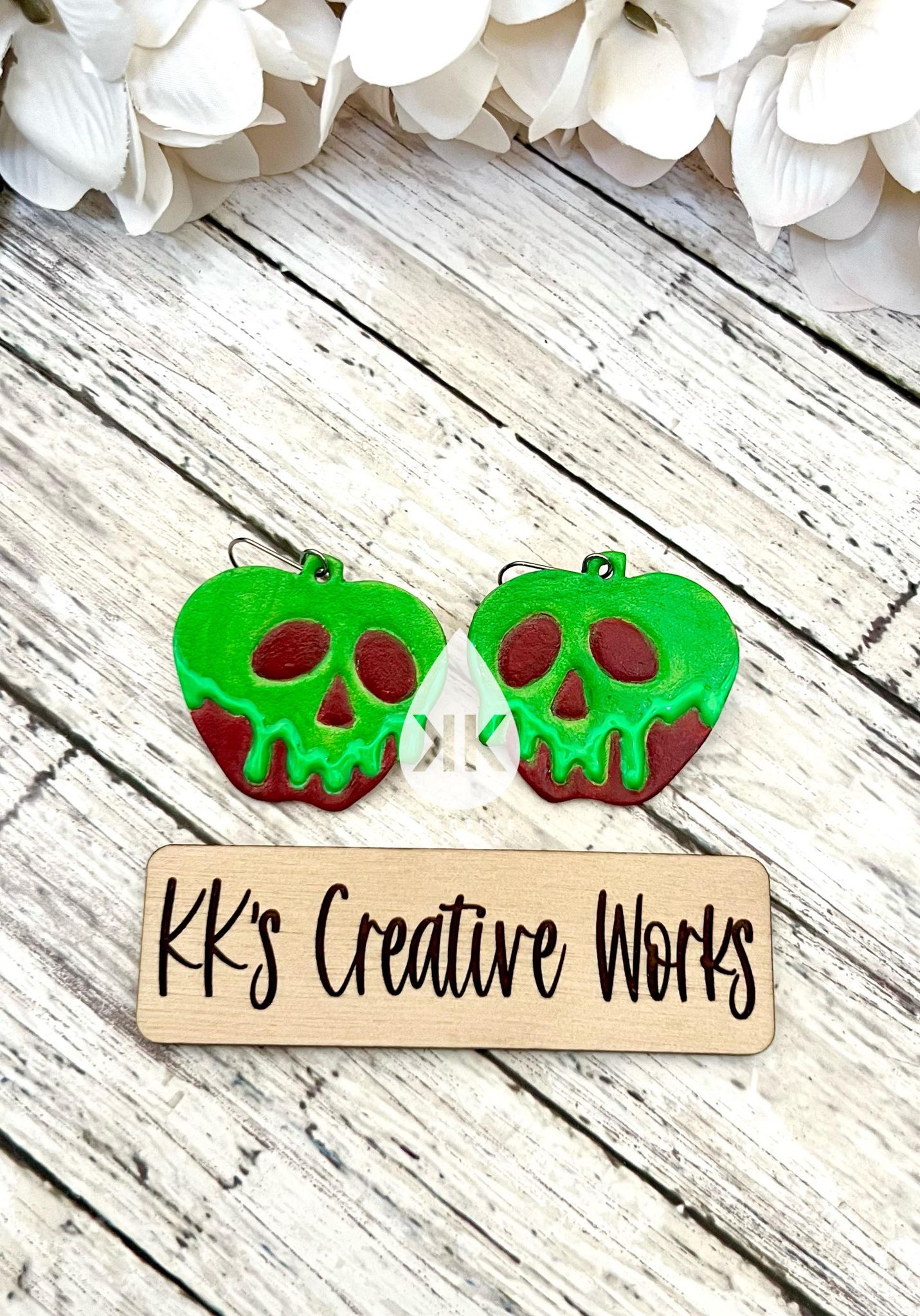 Poison Apple- Embossed and Cut Version (pairs) - Steele Rule Wooden Earring Die