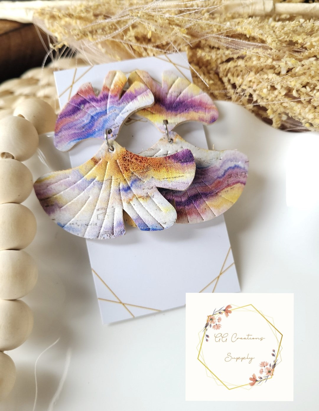 Preorder - Gingko Leaves - Embossed (Mirrored Pair) - Steel Rule Wooden Earring Die