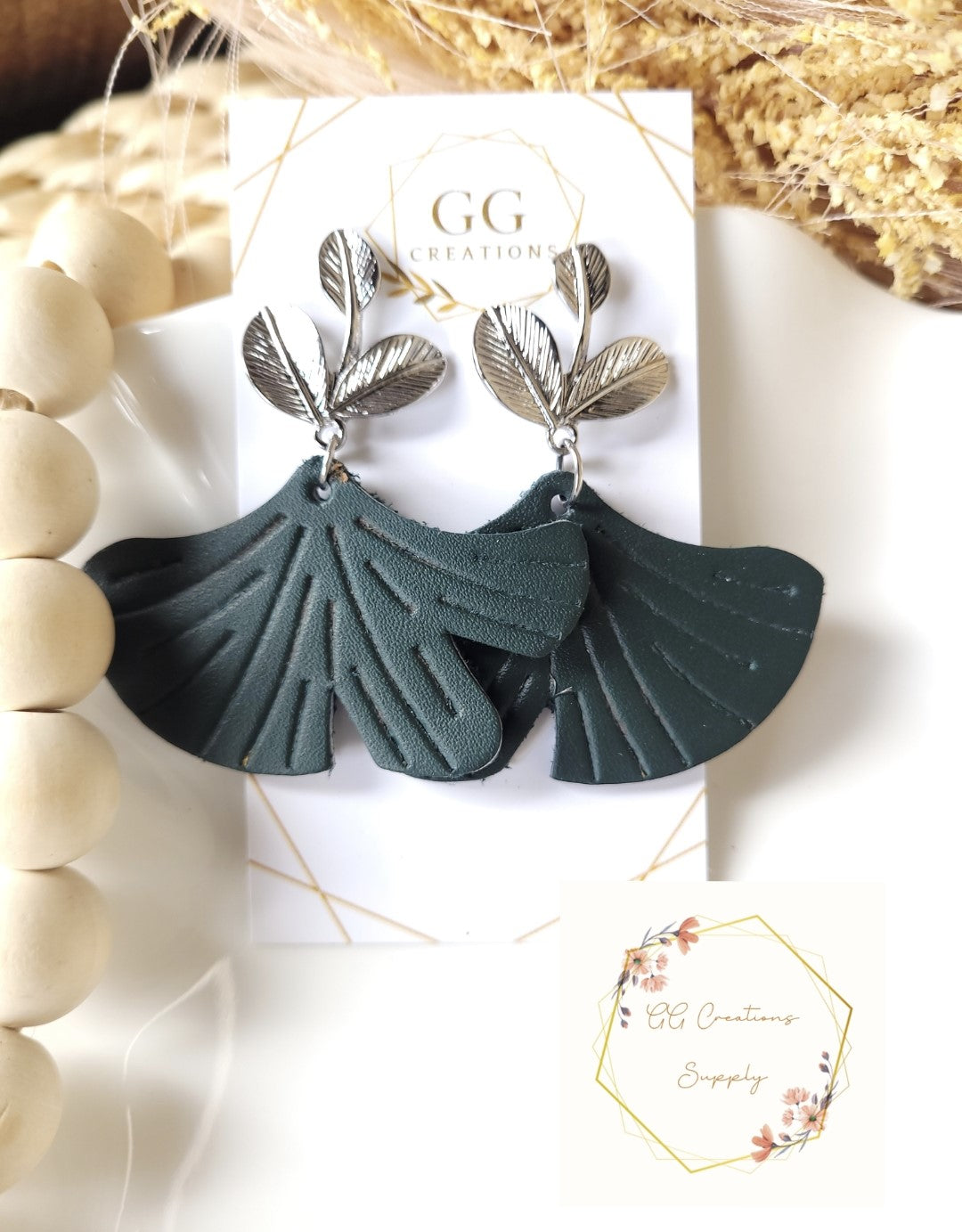 Preorder - Gingko Leaves - Embossed (Mirrored Pair) - Steel Rule Wooden Earring Die