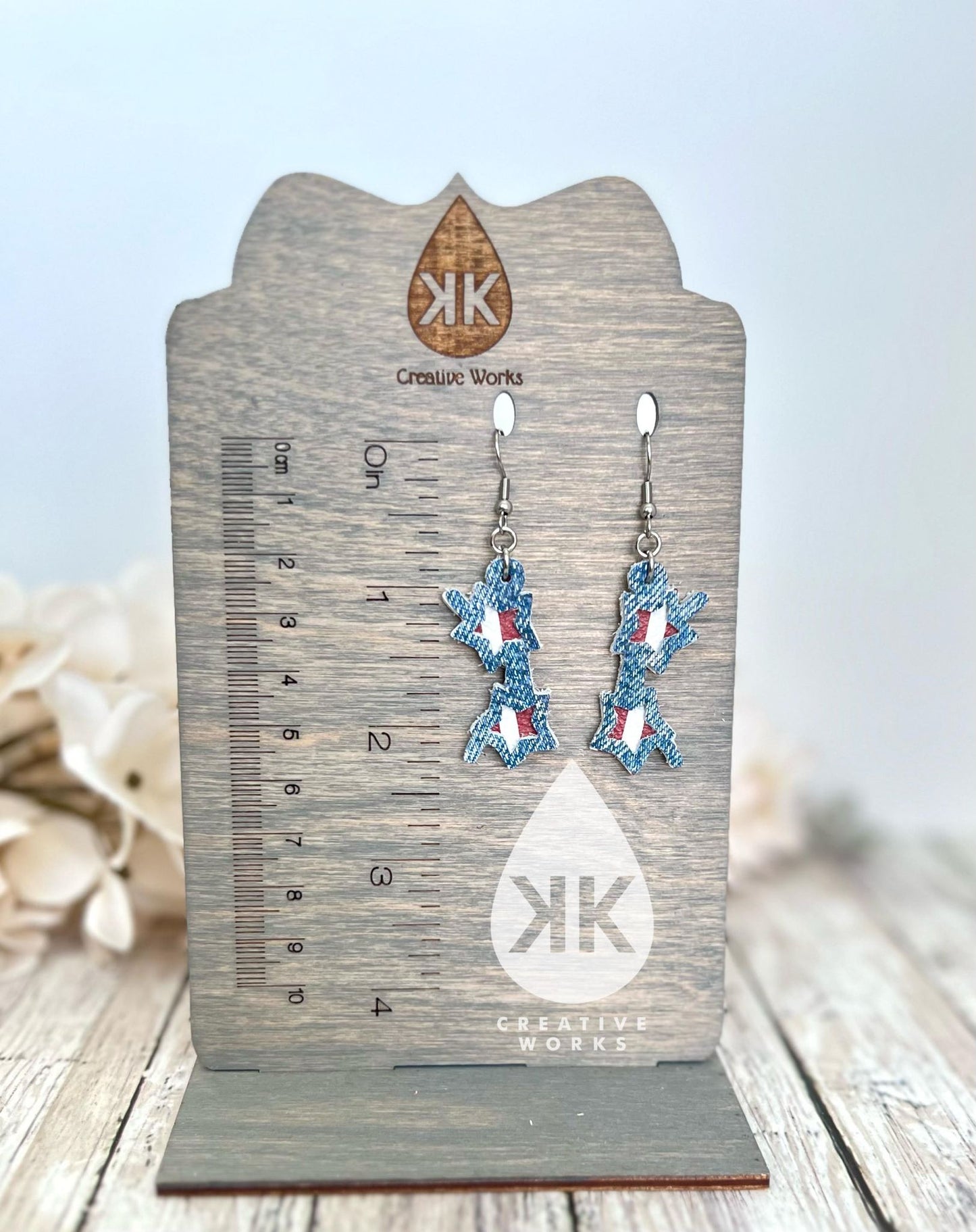 Multi Glasses - 1.5" Hearts, Stars, and Flowers pairs & mirrored - Steel Rule Wooden Earring Die