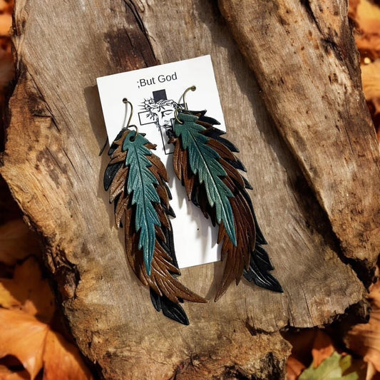 Tensaw Embossed Feathers - 3 sizes Mirrored pairs - Steel Rule Earring Die