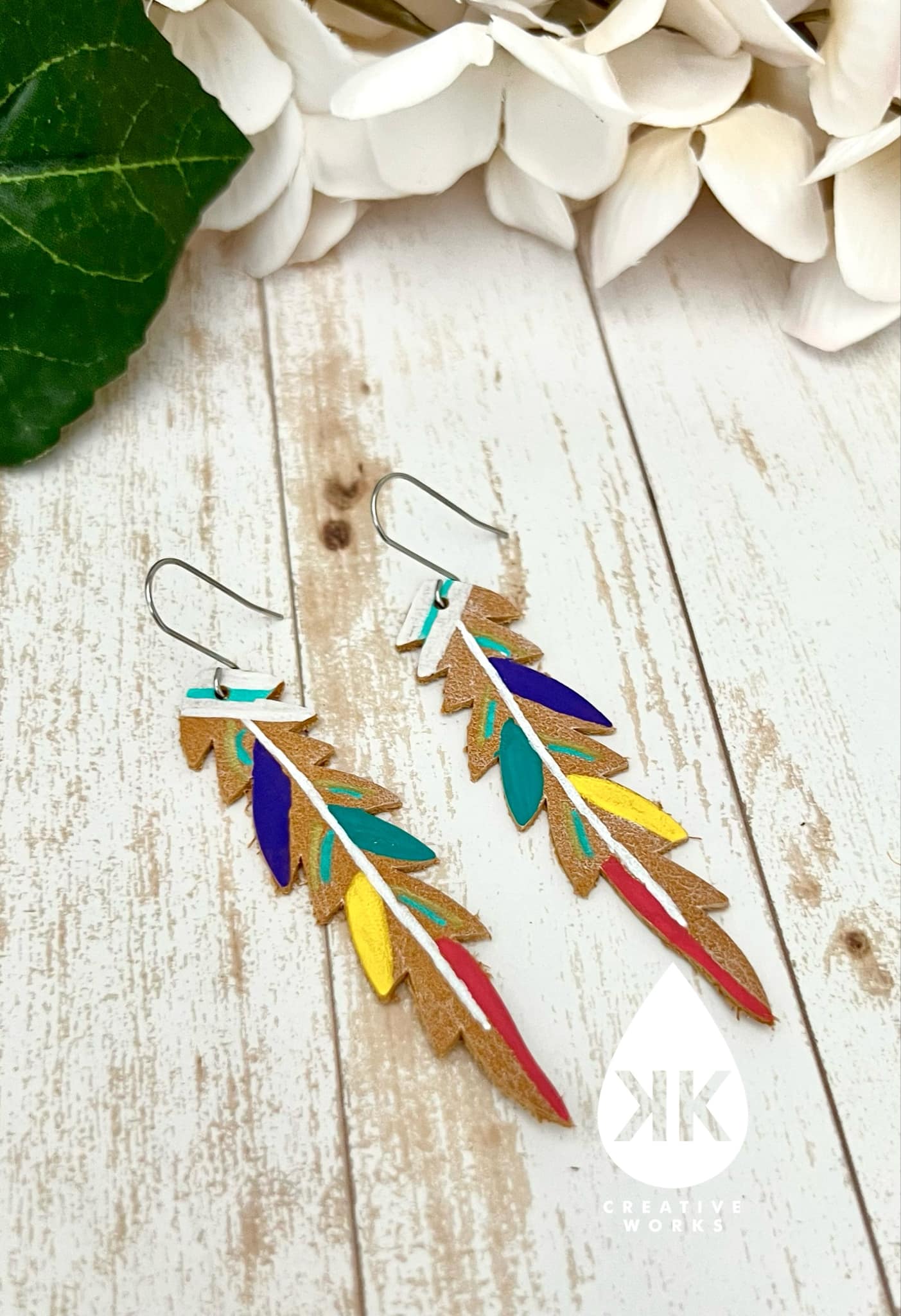 Tensaw Embossed Feathers - 3 sizes Mirrored pairs - Steel Rule Earring Die