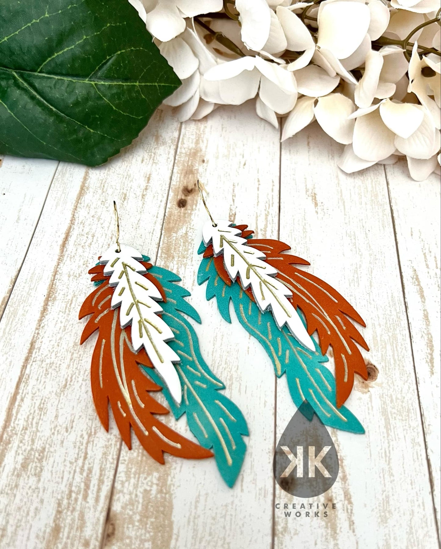 Tensaw Embossed Feathers - 3 sizes Mirrored pairs - Steel Rule Earring Die