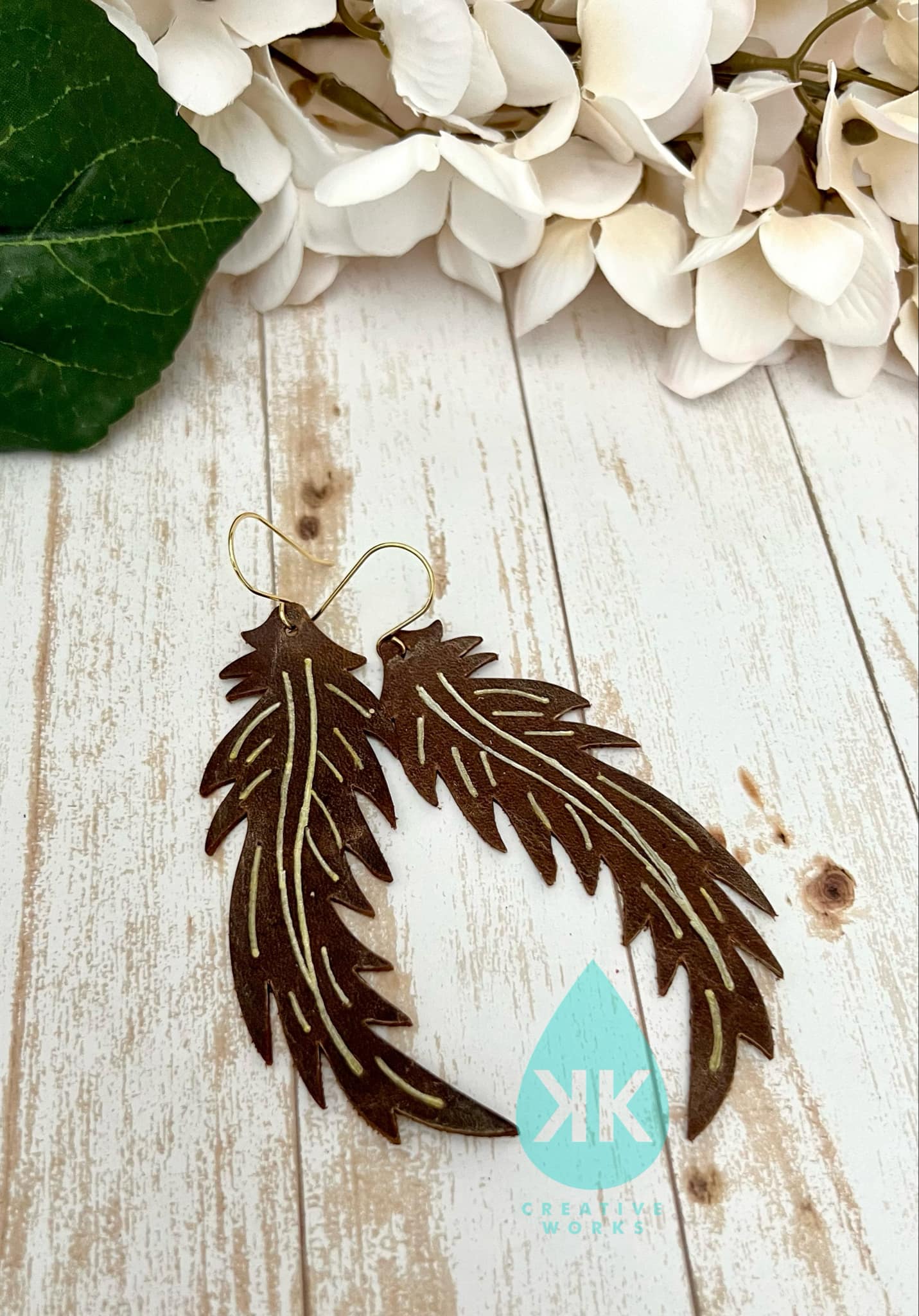 Tensaw Embossed Feathers - 3 sizes Mirrored pairs - Steel Rule Earring Die