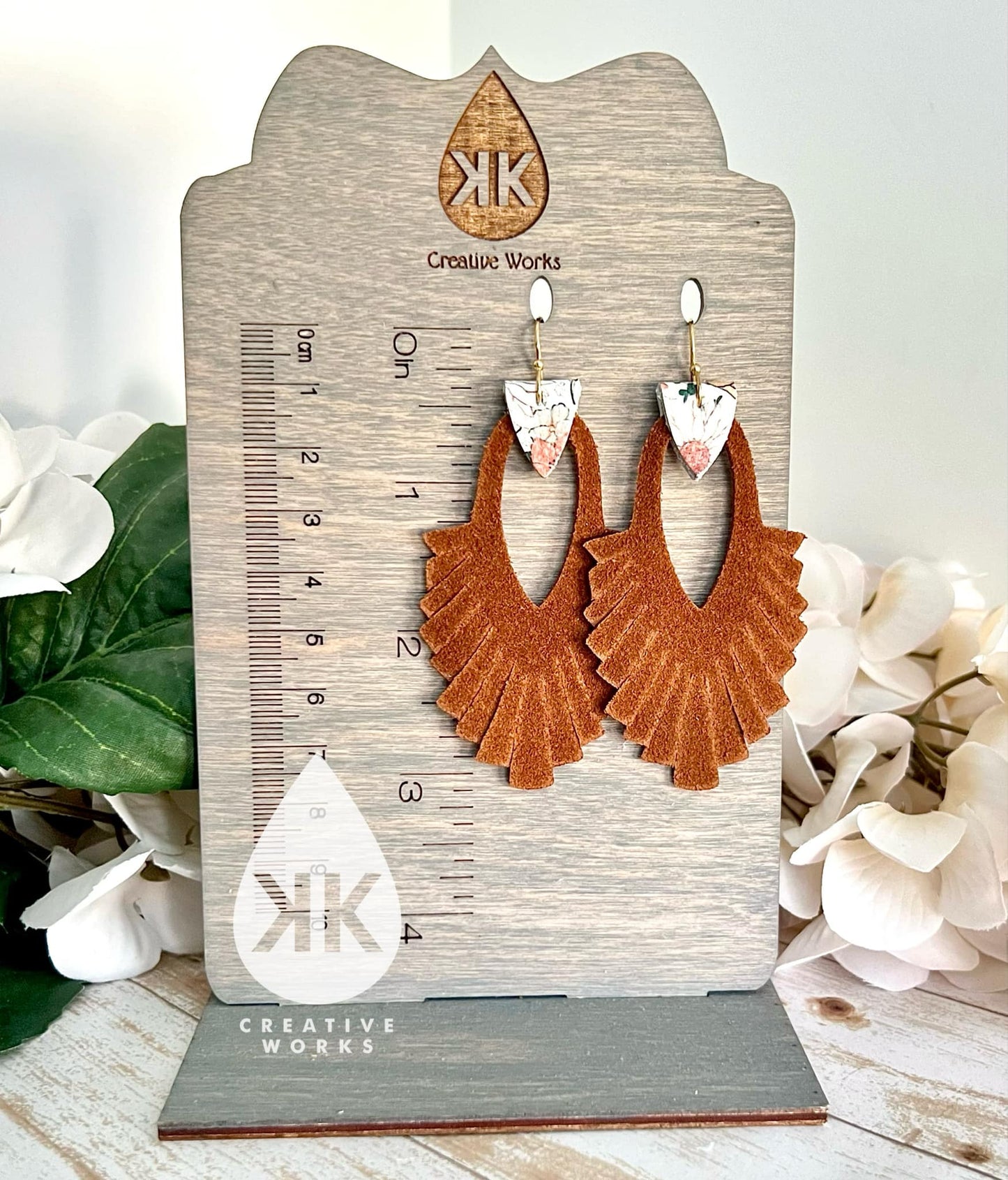 The Queens Fringed Reflection  - Steel Rule Wooden Earring Die