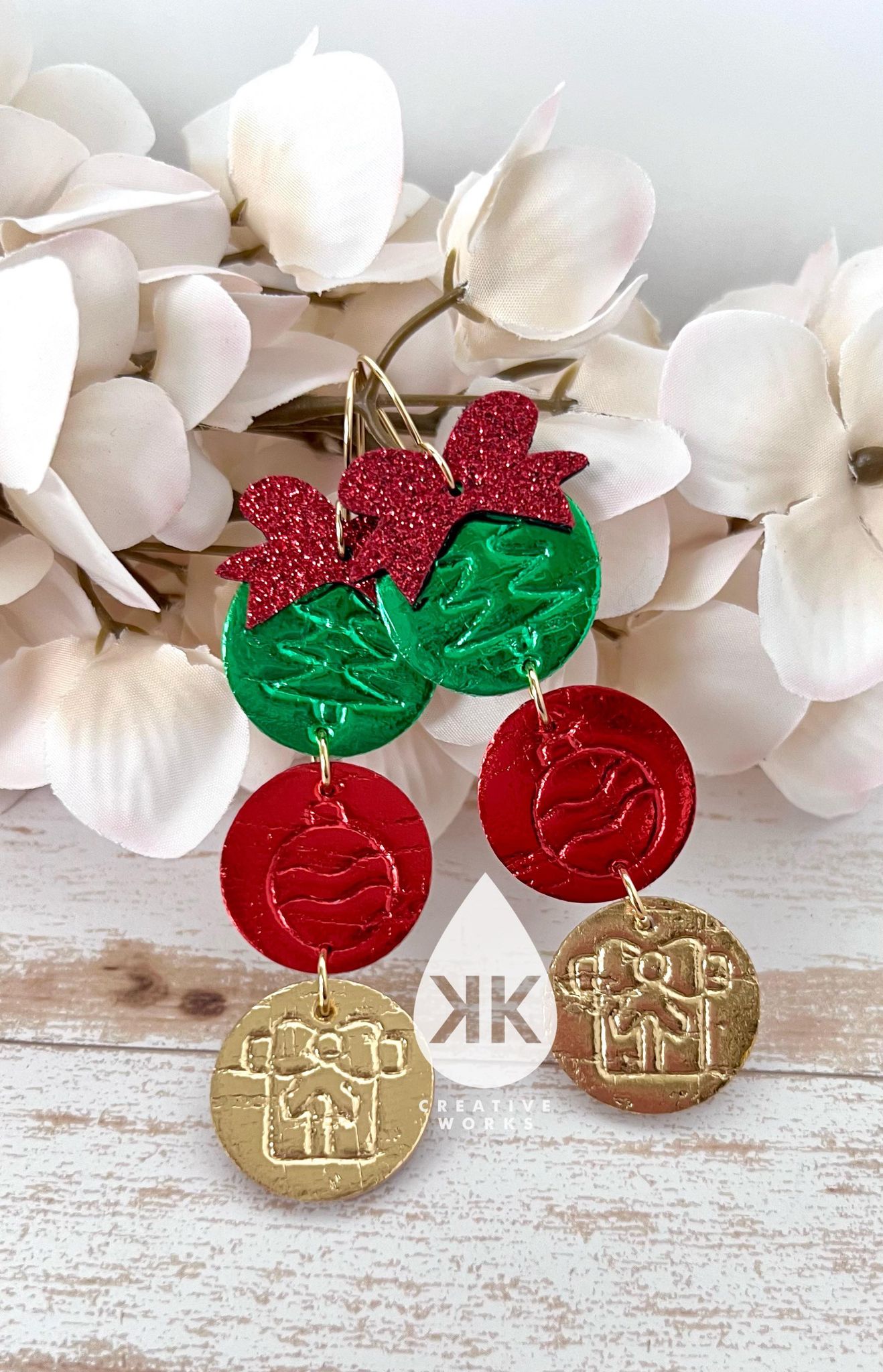 Tis the Season Holiday Collection - 24mm Embossed Multi Circles (mirrored pairs) - Steel Rule Wooden Earring Die