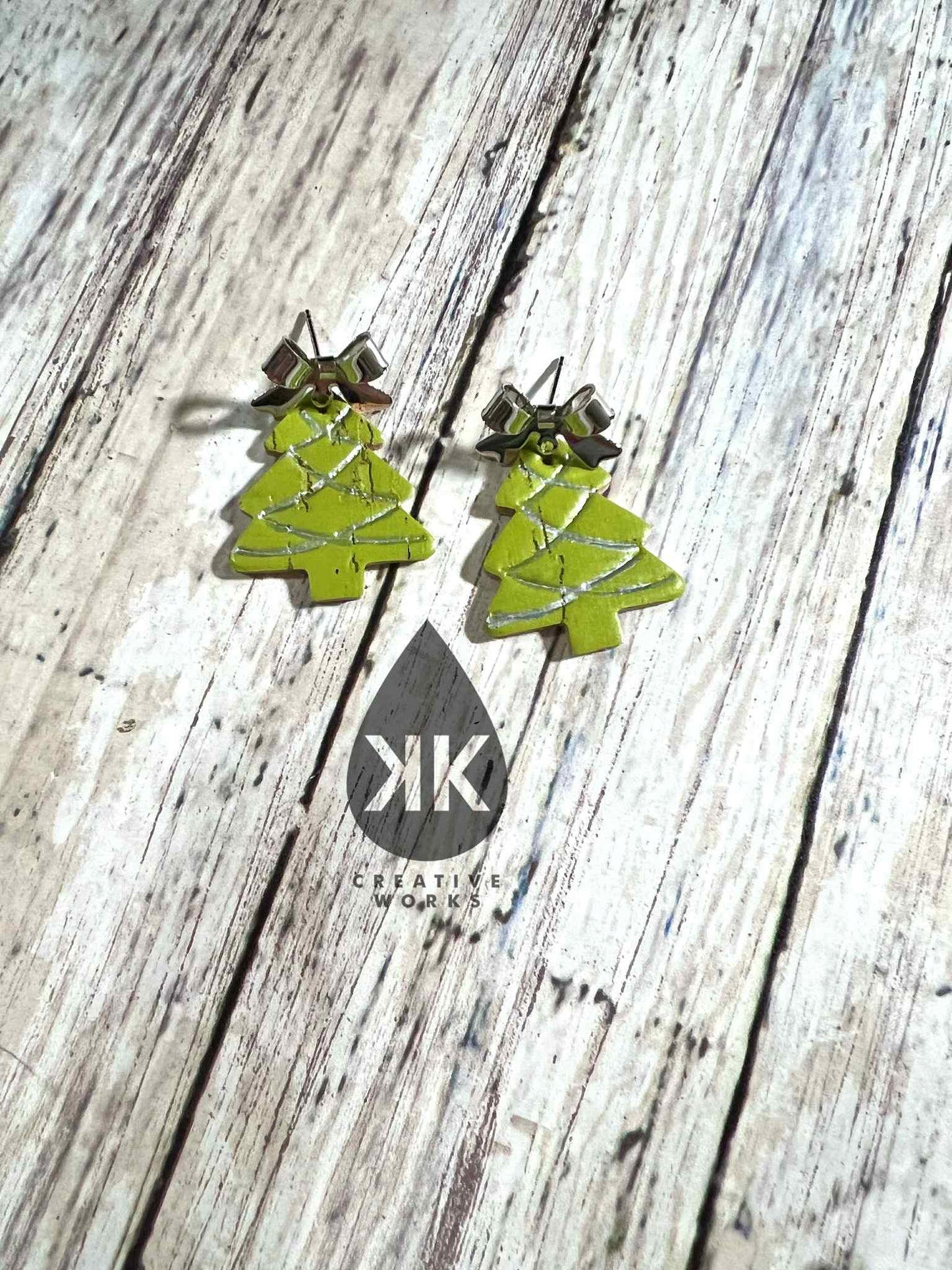 Preorder - 1" - Petite Embossed Christmas Tree - Steel Rule Wooden Earring Die
