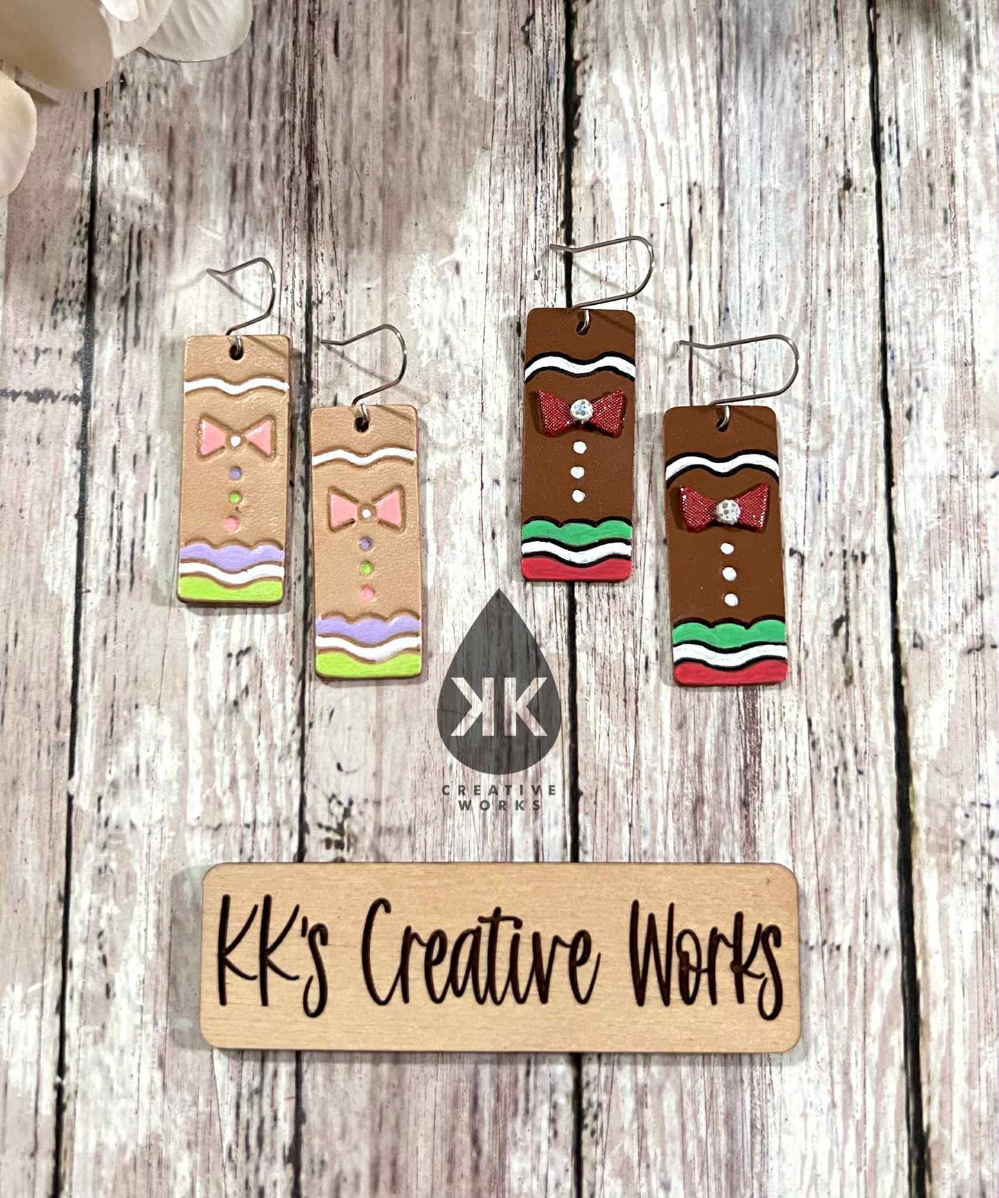 Embossed Christmas Bars - 4 designs & cutouts - Steel Rule Earring Die