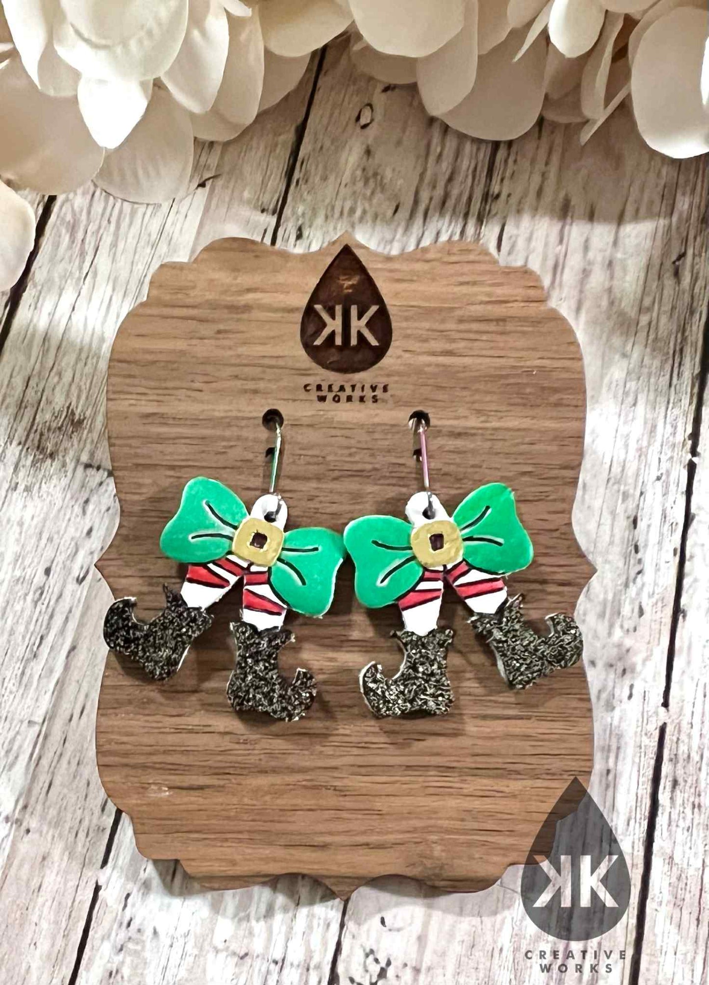 Multi Embossed Christmas Bows -  4 designs with cutouts  - Steel Rule Wooden Earring Die
