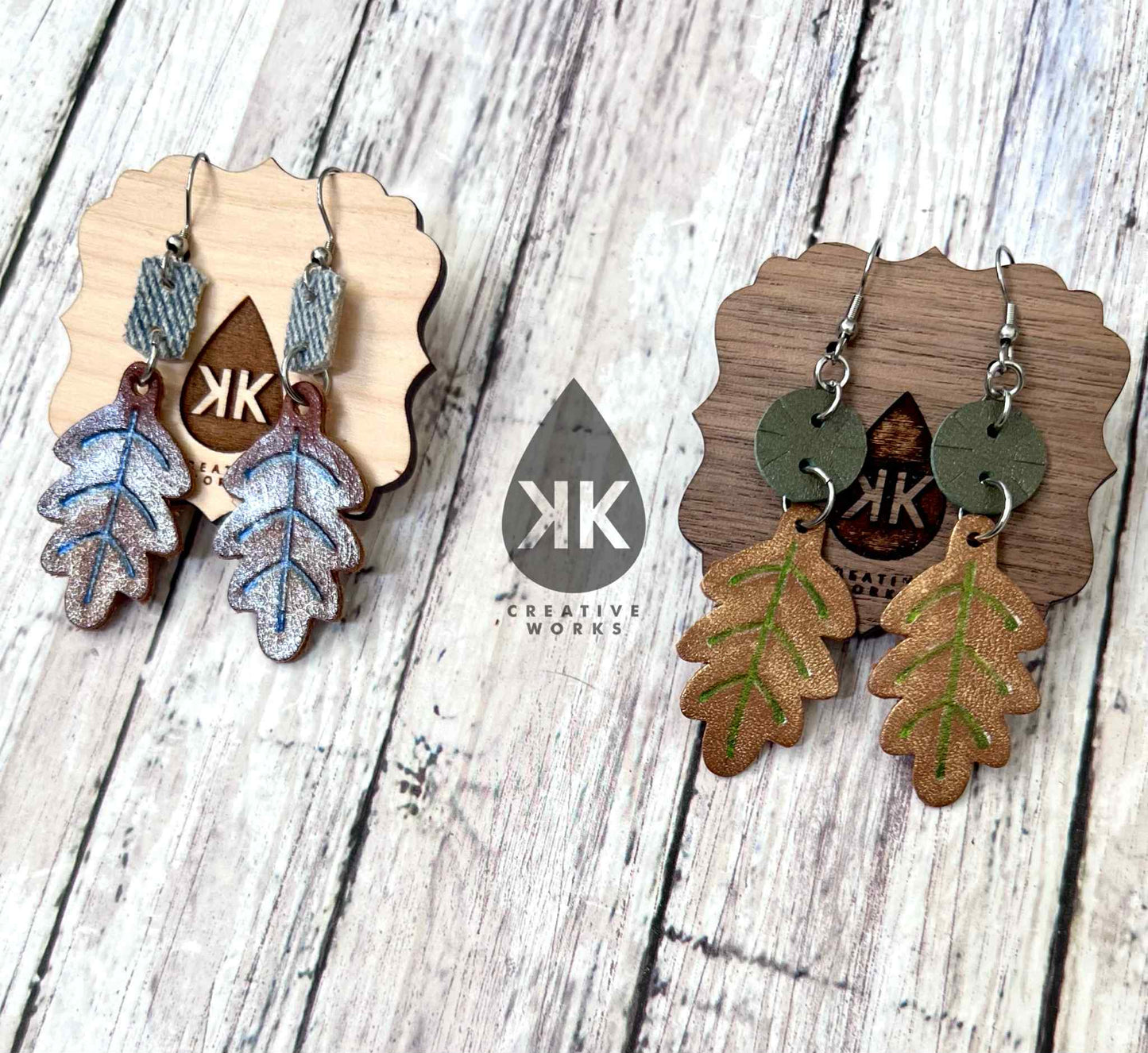 Petite Fall Leaves  - 4 designs Embossed - Steel Rule Earring Die