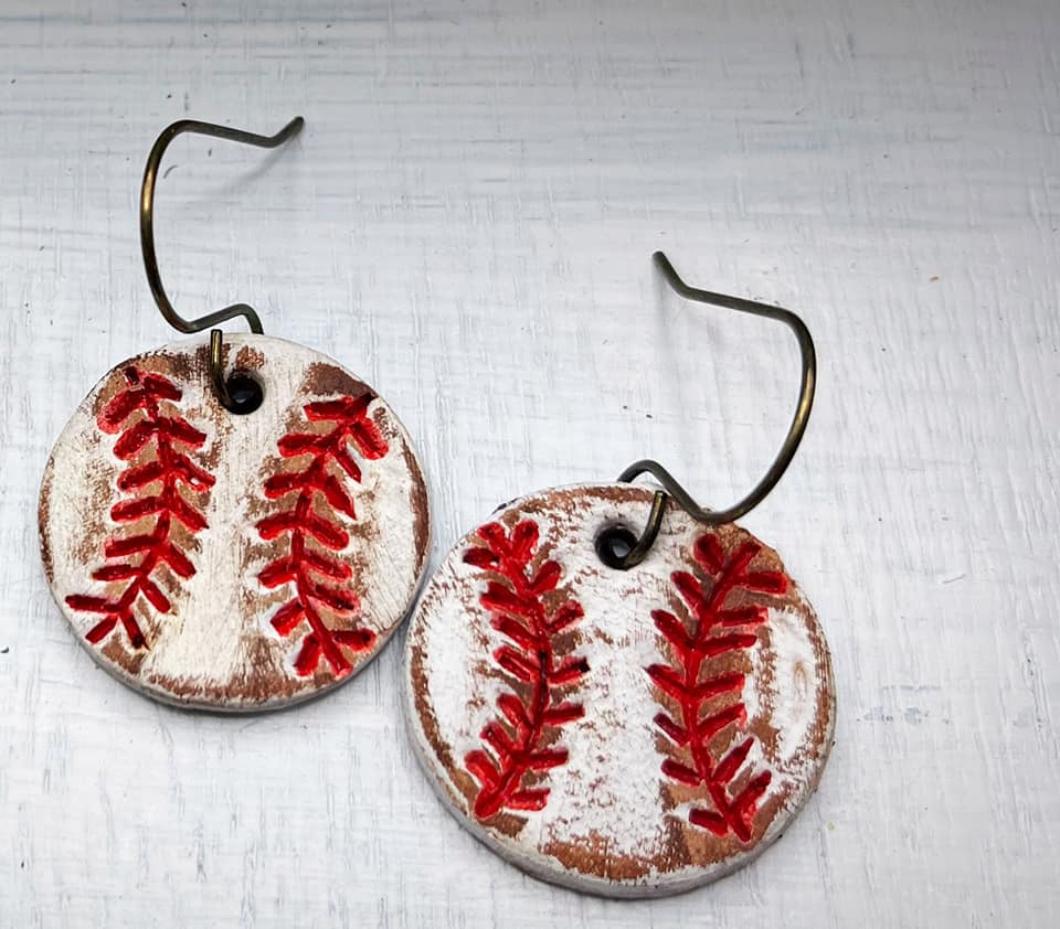 Take me out to the ball game - Embossed Baseball Themed Set - 4 Shapes - Steel Rule Wooden Earring Die