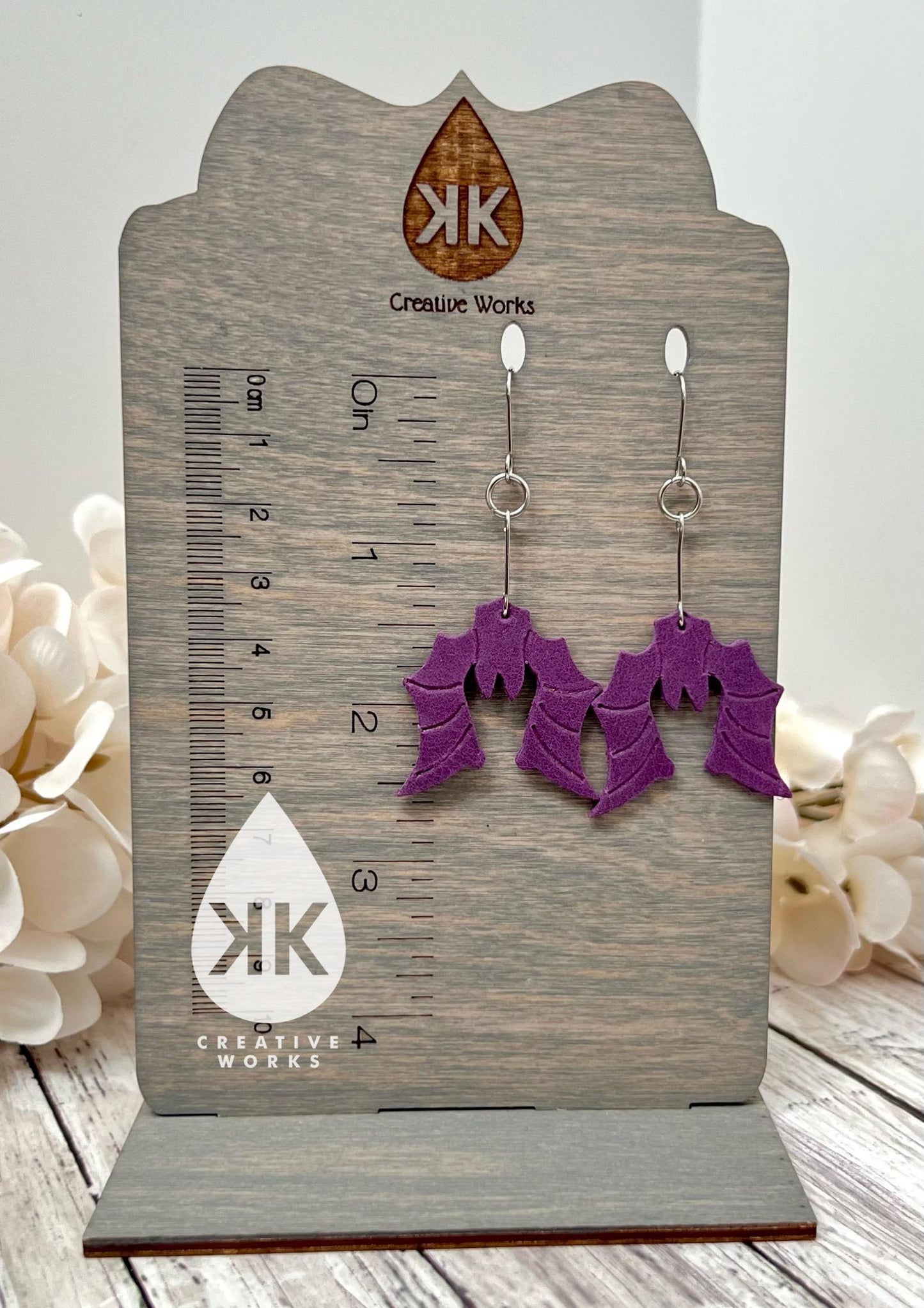 Gone Batty - 1.25" Embossed pair - Steele Rule Wooden Earring Die