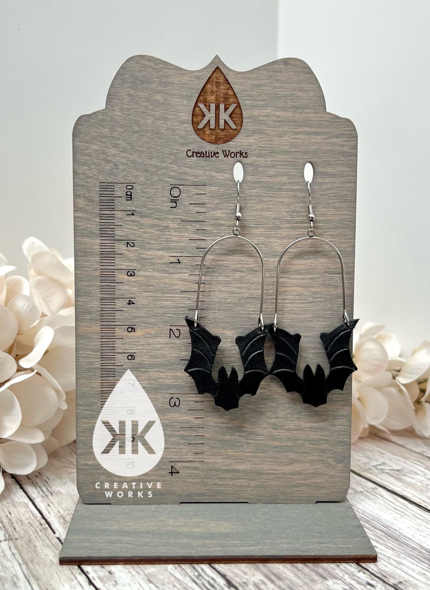 Gone Batty - 1.25" Embossed pair - Steele Rule Wooden Earring Die