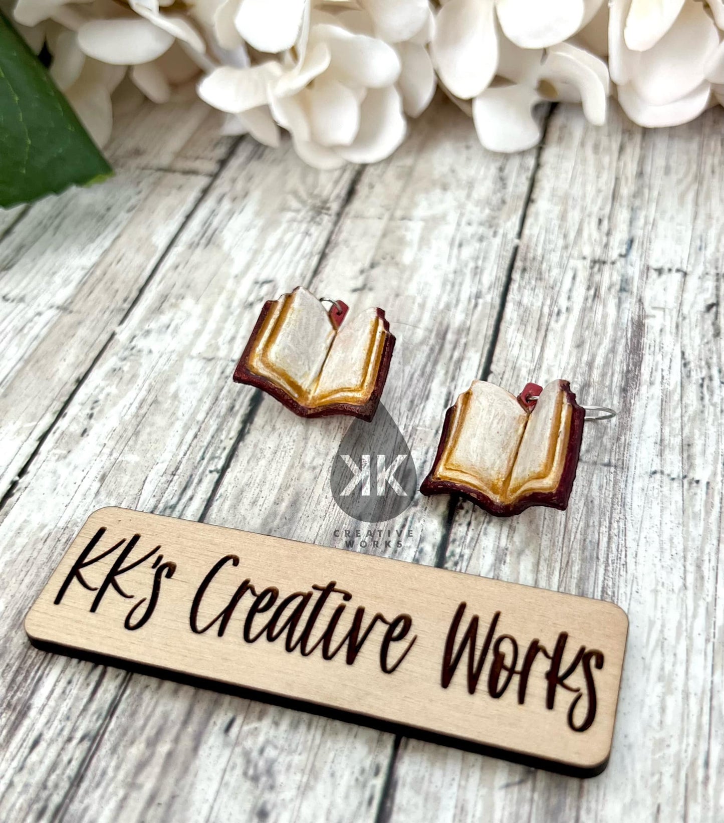 Preorder - Embossed Open Book - Mirrored pair - Steel Rule Wooden Earring Die