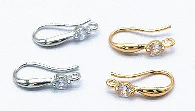 Earring hook - 10 pieces (5 pair) - Silver or gold