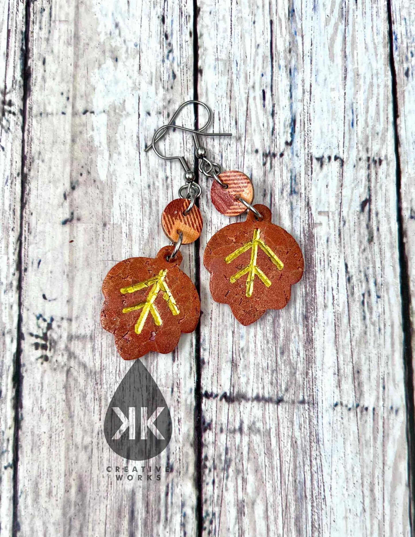 Petite Fall Leaves  - 4 designs Embossed - Steel Rule Earring Die