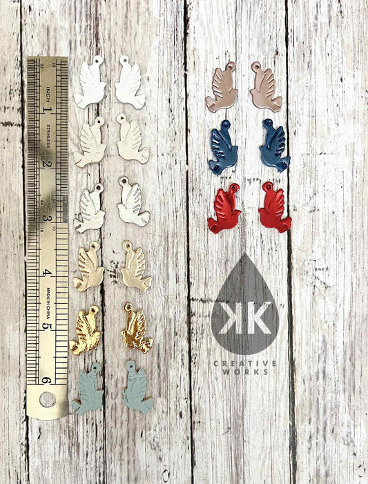 Preorder - KK’s Dainty Peaceful Birds/Doves- Embossed Mirrored (Pairs) - Steel Rule Wooden Earring Die