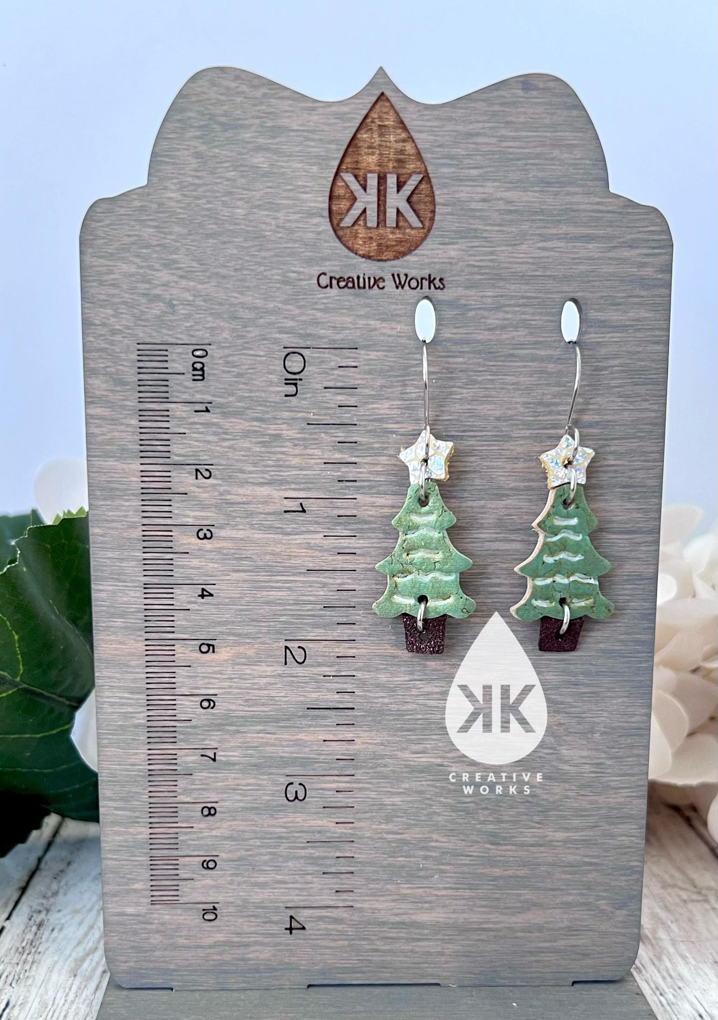 O' Christmas Tree- Embossed pair - Steele Rule Wooden Earring Die