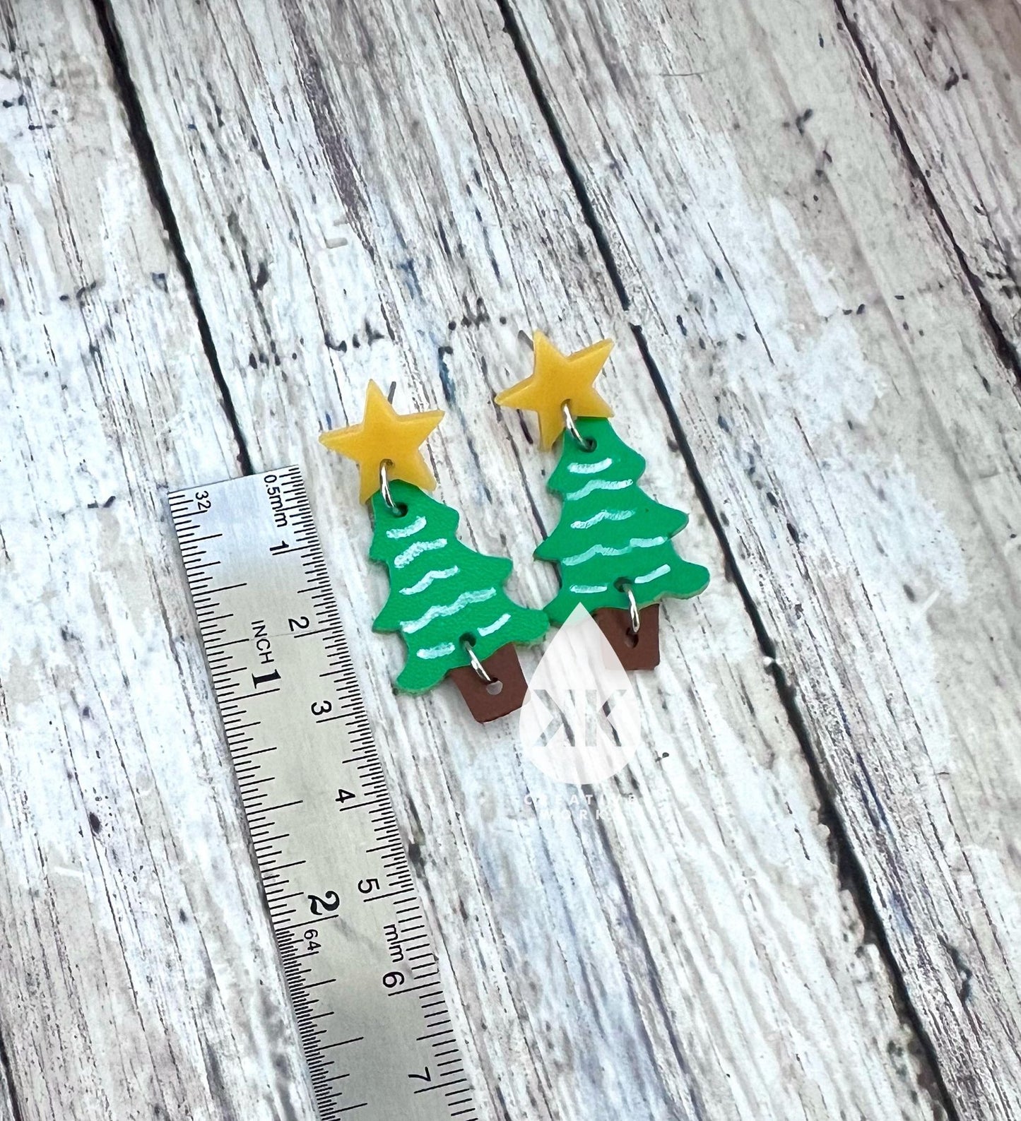 O' Christmas Tree- Embossed pair - Steele Rule Wooden Earring Die