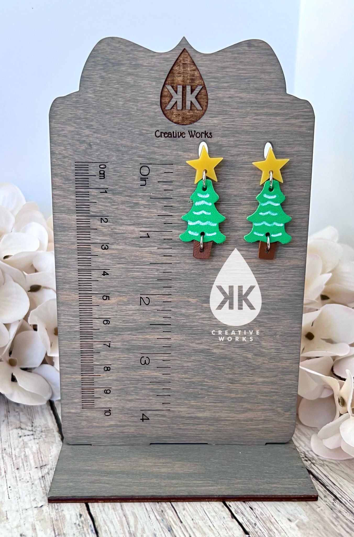 O' Christmas Tree- Embossed pair - Steele Rule Wooden Earring Die