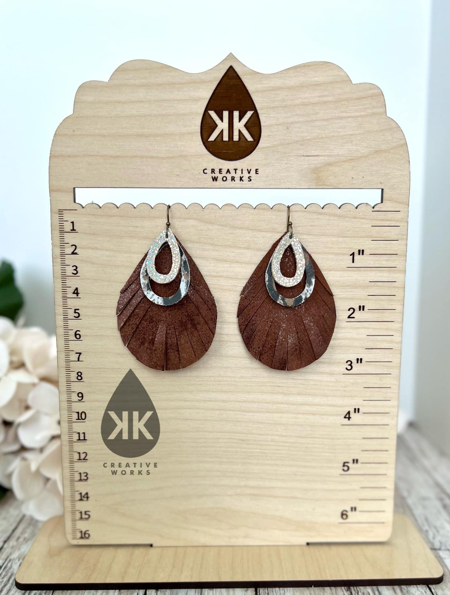 Fat Fringed Teardrop (Pair) - Steel Rule Wooden Earring Die