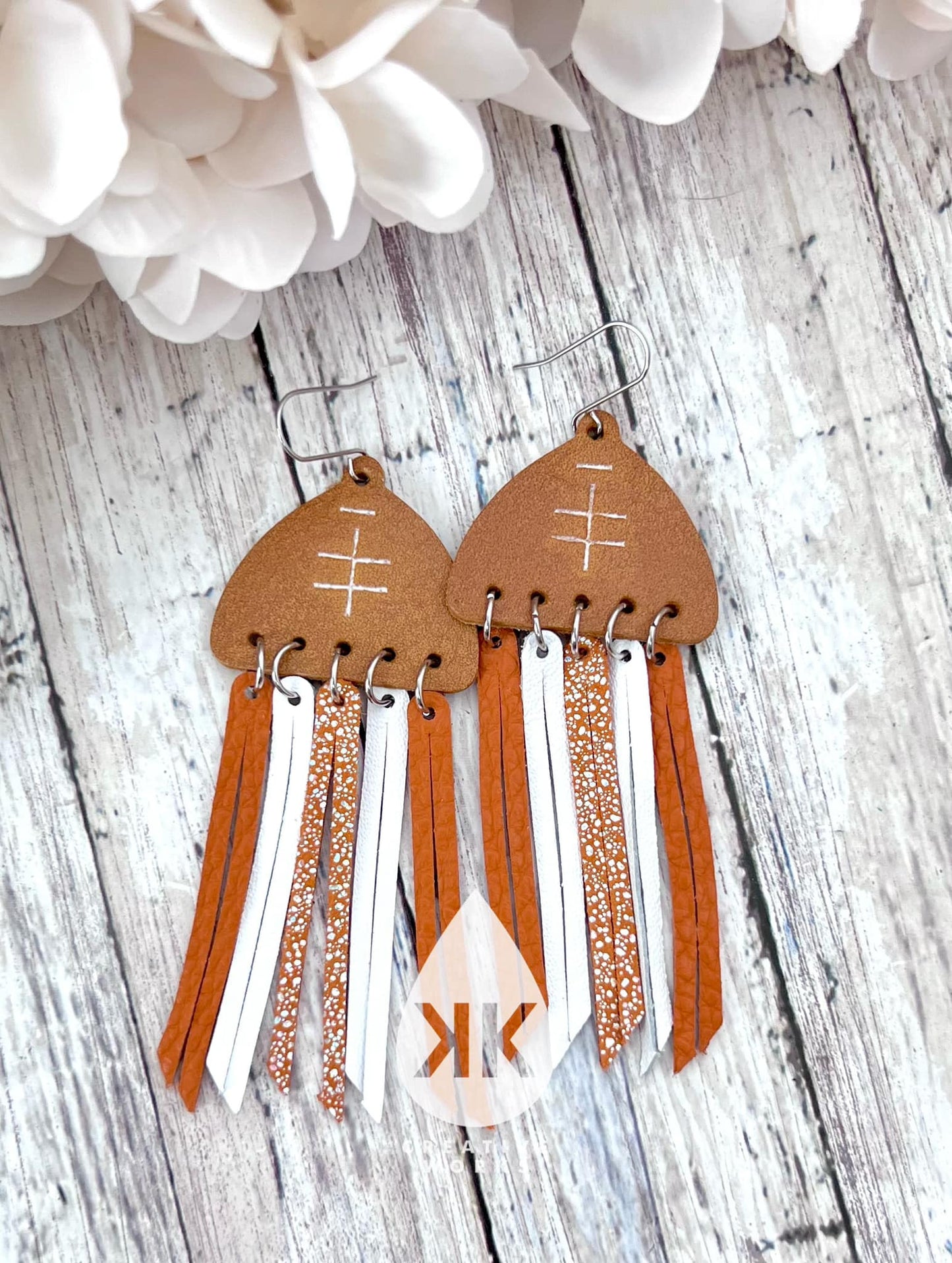 Preorder - KK’s Football Fan-dangle - Embossed Pair (football only) - Steel Rule Wooden Earring Die