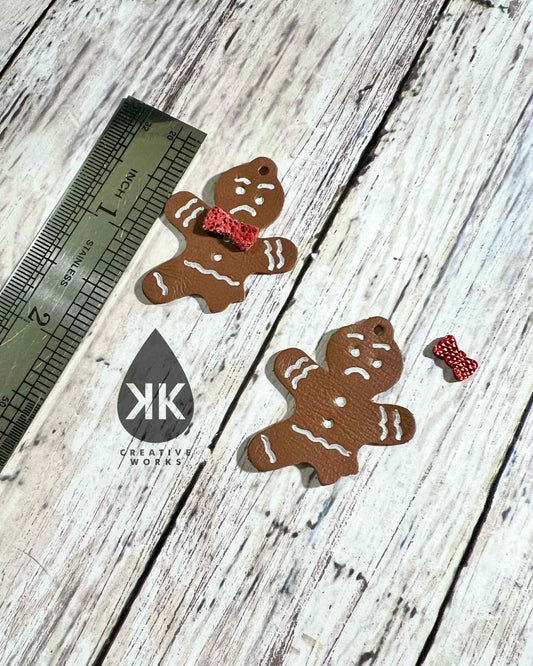 Preorder - 1.5" - Embossed Gingerbread Boy - 2 styles - Steel Rule Wooden Earring Die