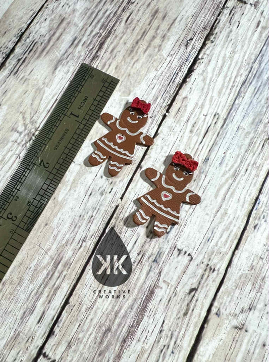 Preorder - 1.5" - Petite Embossed Gingerbread Girl - Steel Rule Wooden Earring Die