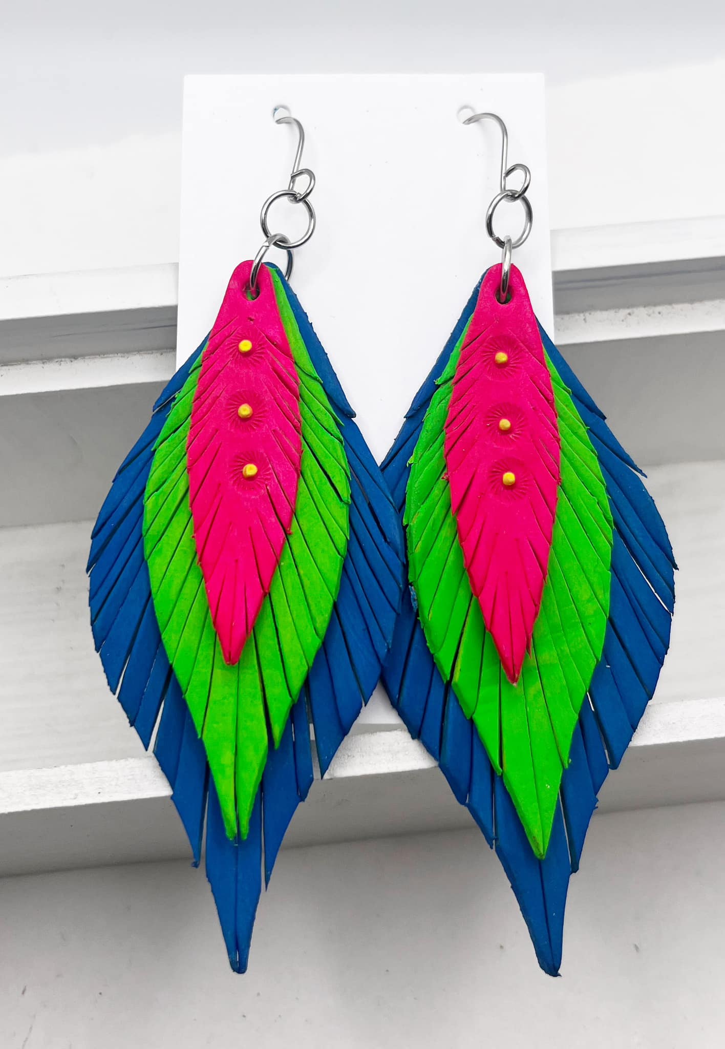 Preorder - Gladys- Feather Fringe - Steel Rule Wooden Earring Die