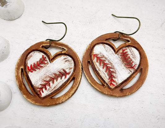 Heart on Circle - 1.75" pair - Steel Rule Wooden Earring Die