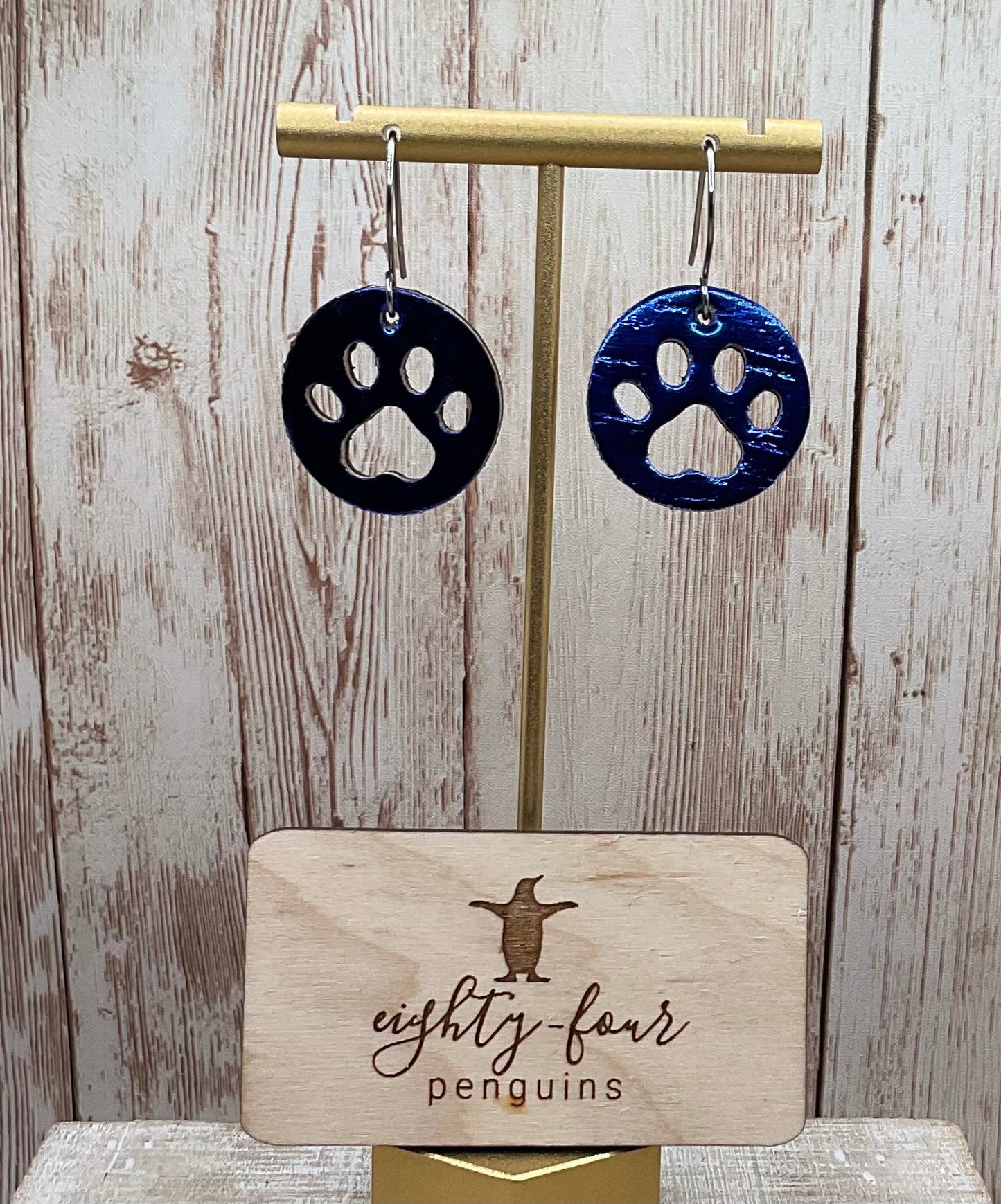 Paw Print- 1" Circle - Steel Rule Wooden Earring Die