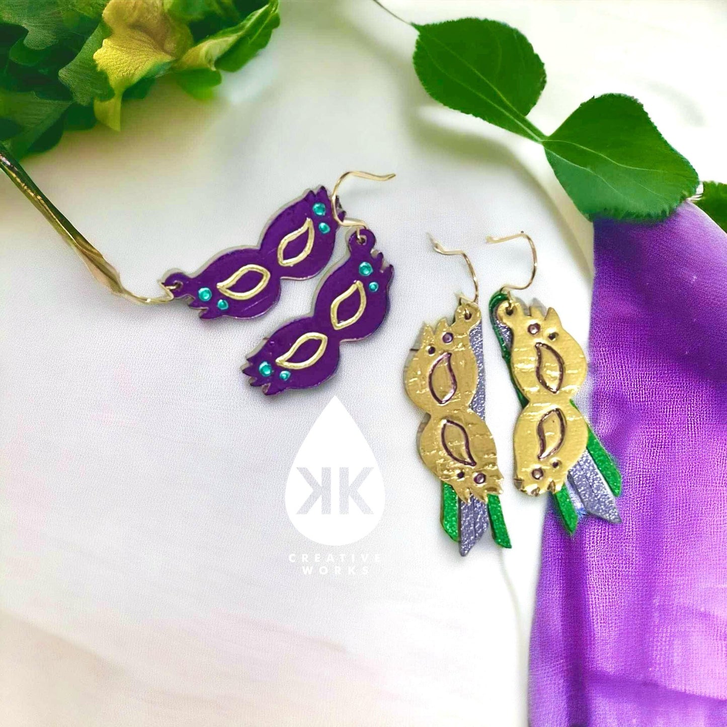 Mardi Gras Masks - Embossed and Cut out versions- Steel Rule Earring Die