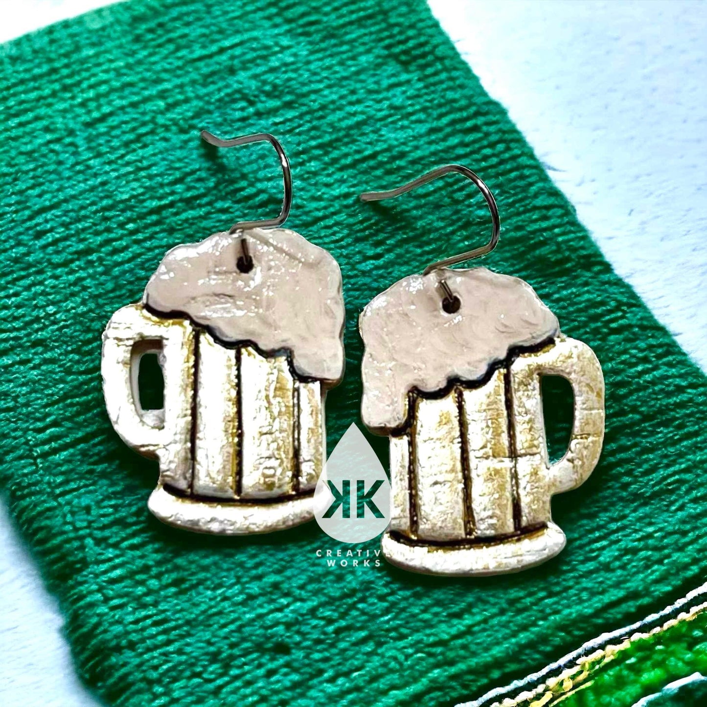 Split Suds in a Mug - 1.25" Mirrored pairs- Embossed and Cut out versions- Steel Rule Earring Die