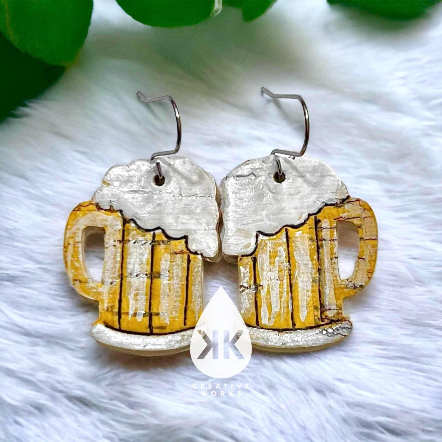 Split Suds in a Mug - 1.25" Mirrored pairs- Embossed and Cut out versions- Steel Rule Earring Die