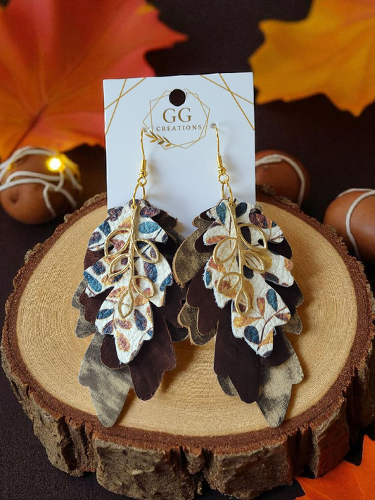 Fall Stacking Leaves - Steel Rule Wooden Earring Die