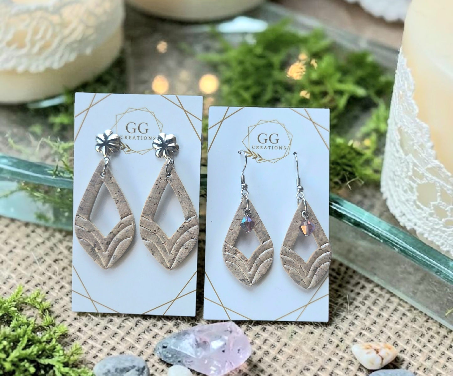 Sweet Surprise Open Teardrops - 2 sizes - embossed & not embossed - Steel Rule Wooden Earring Die