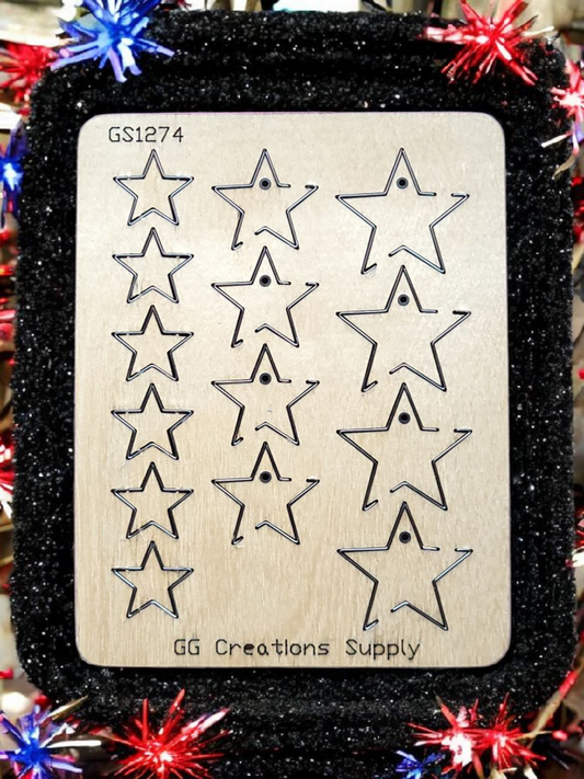 Multi Pointed Star Die - 19mm, 1", 1.25"- Steel Rule Wooden Earring Die