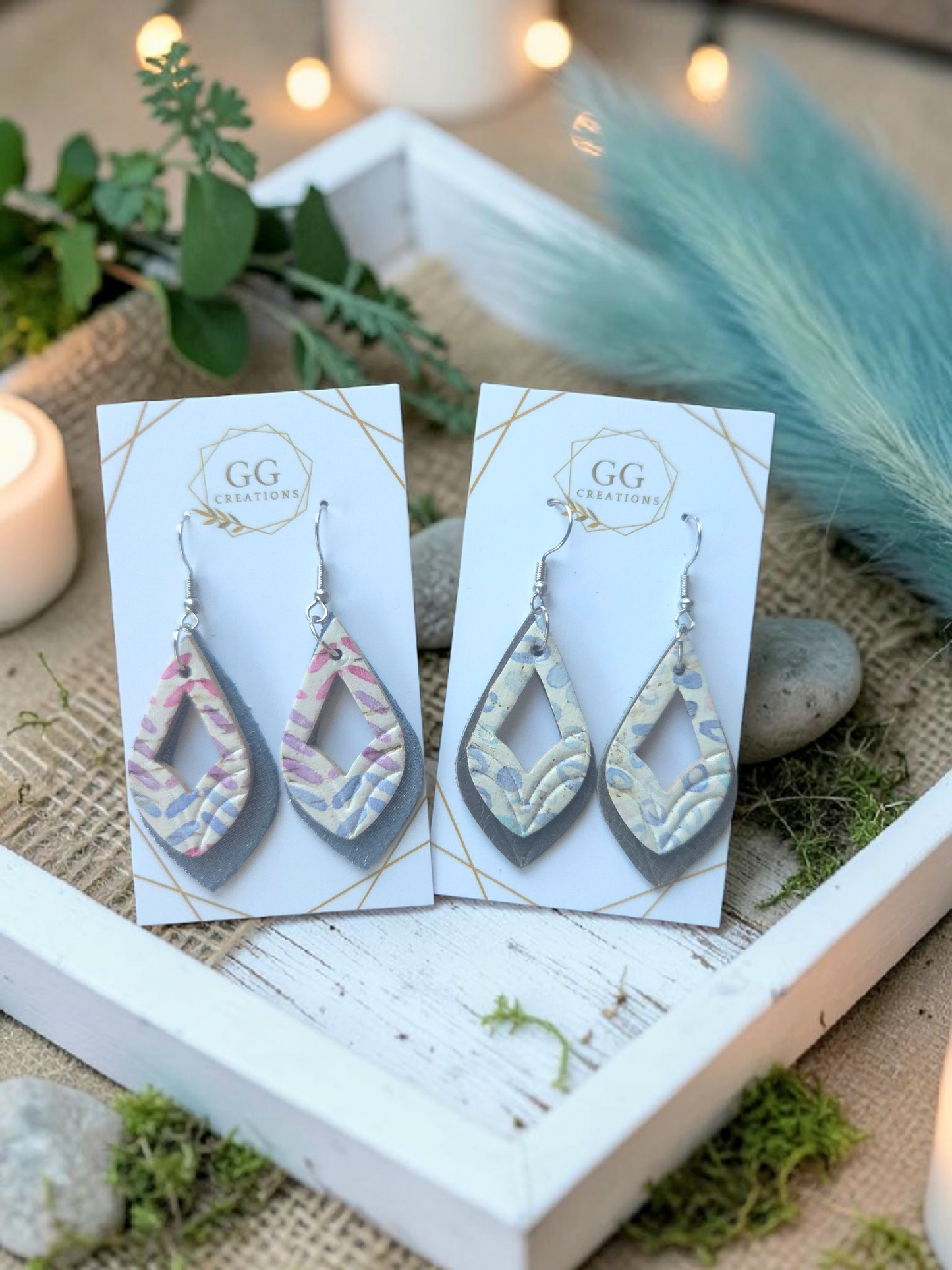 Sweet Surprise Open Teardrops - 2 sizes - embossed & not embossed - Steel Rule Wooden Earring Die