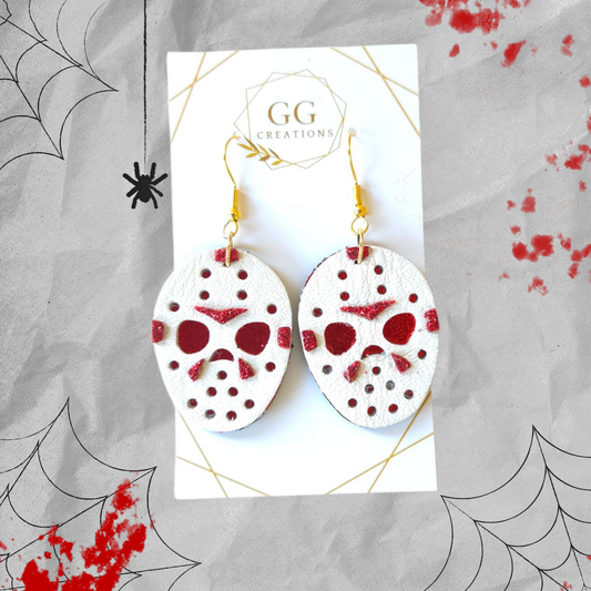 Halloween Hockey Mask - 1.5" Pair- Embossed - Steel Rule Earring Die