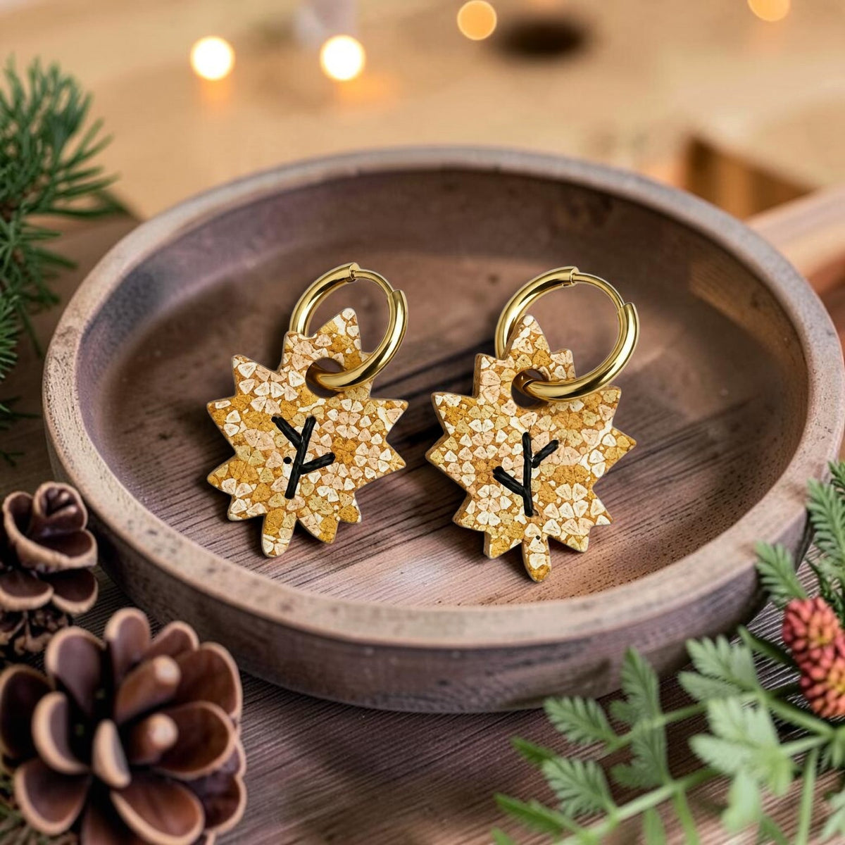 Preorder - Fall Multi Huggie Dangles  - 8 designs - embossed mirrored pairs - Steel Rule Wooden Earring Die