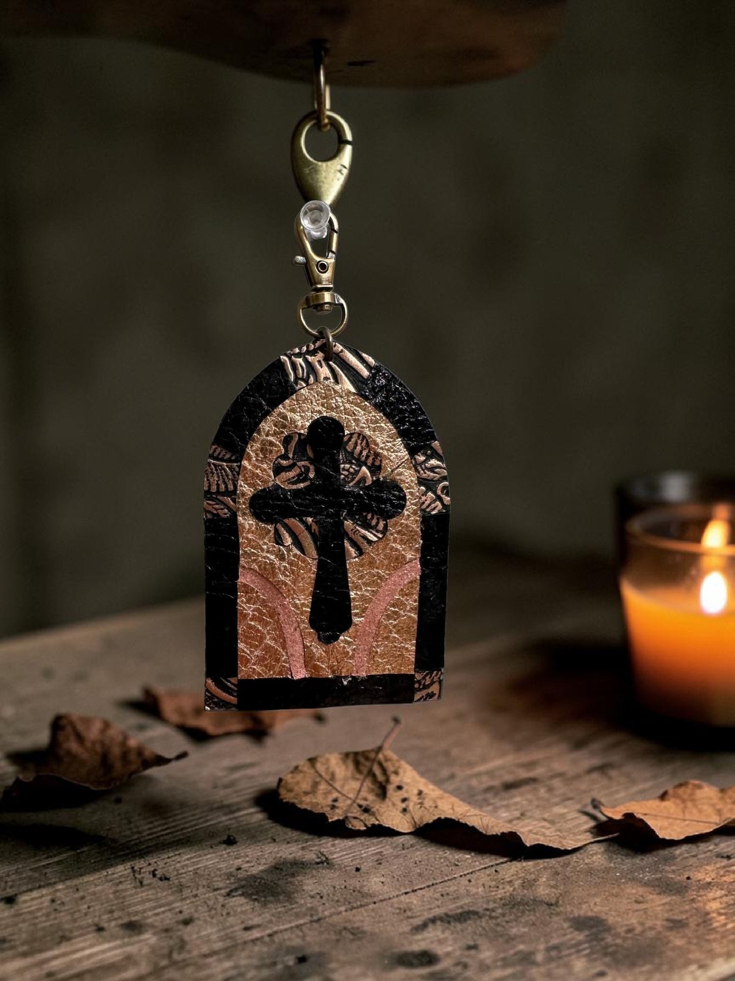 Preorder - Stained Glass Cross  - 3 sizes available - Purse/Bag Accessory - Steel Rule Wooden Die