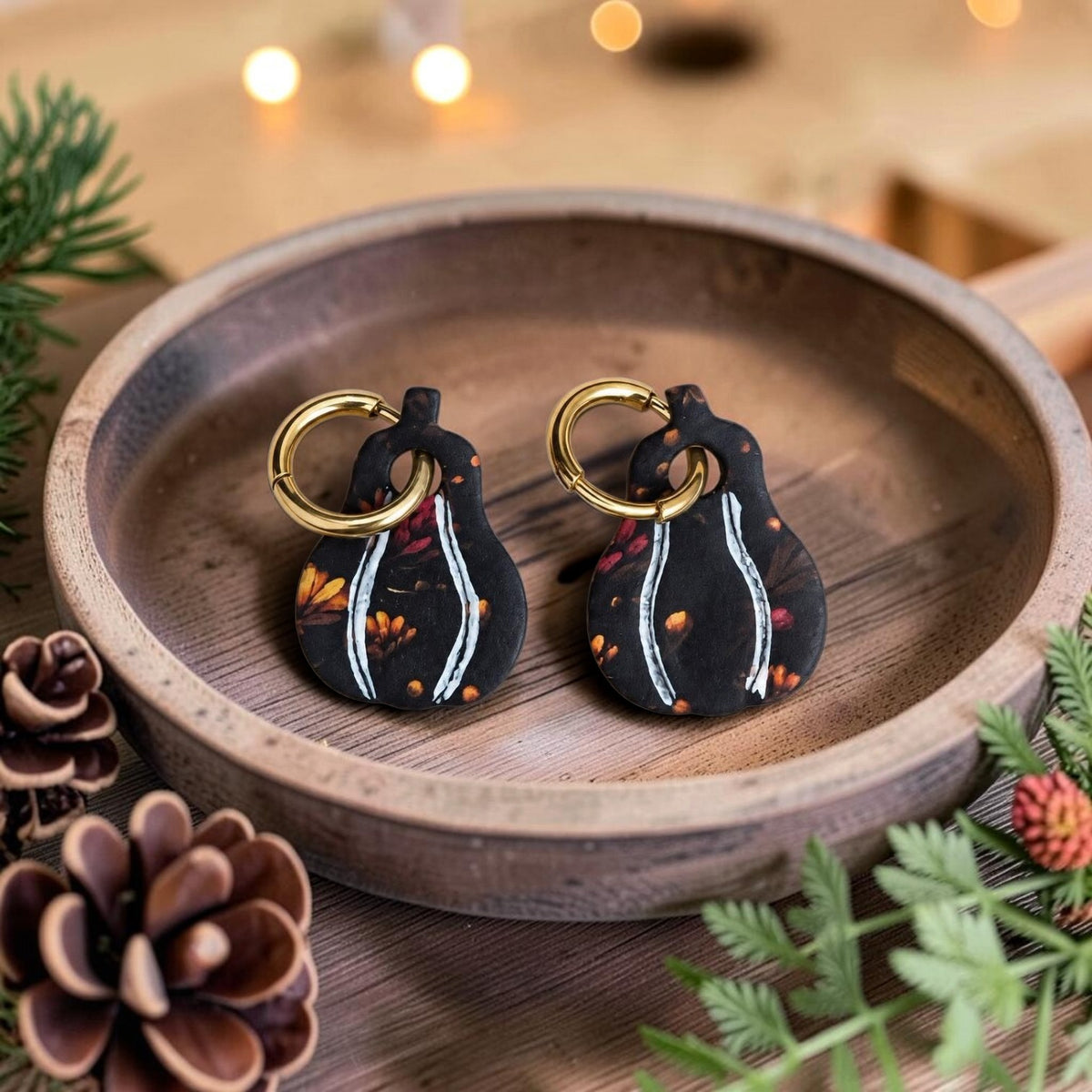 Preorder - Fall Multi Huggie Dangles  - 8 designs - embossed mirrored pairs - Steel Rule Wooden Earring Die