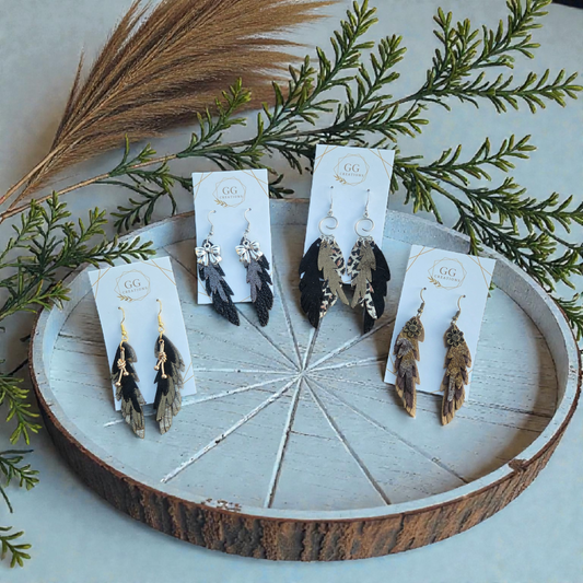Preorder - KK's Alaida Fringed Feathers - Steel Rule Wooden Earring Die